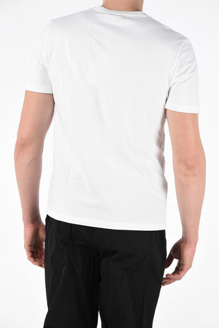 Cotton Crew-Neck T-Shirt with Silk Embroidery