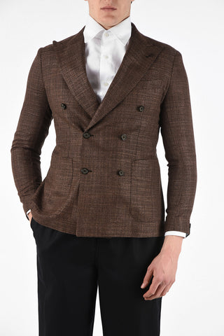 Silk and Cotton 2 Button Hopsack Blazer