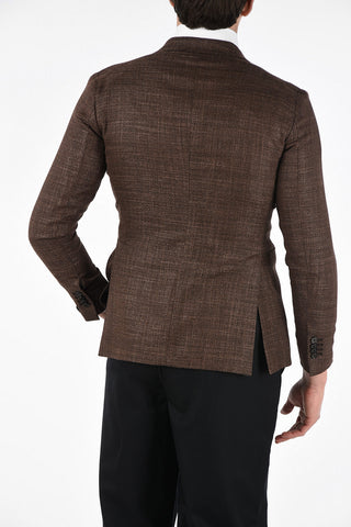 Silk and Cotton 2 Button Hopsack Blazer