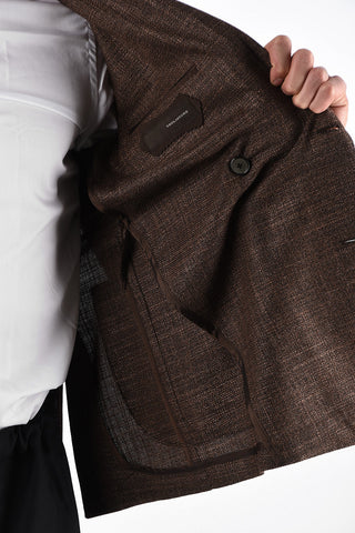 Silk and Cotton 2 Button Hopsack Blazer