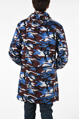 Camouflage PIUMA Trench with Hood and Snap Button