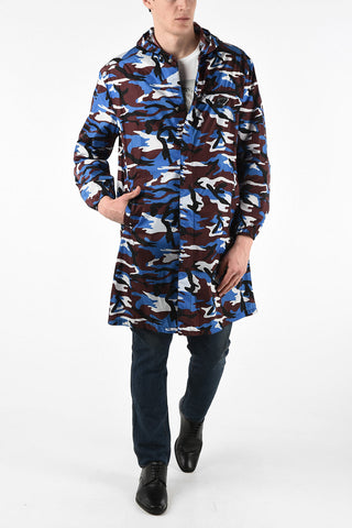 Camouflage PIUMA Trench with Hood and Snap Button