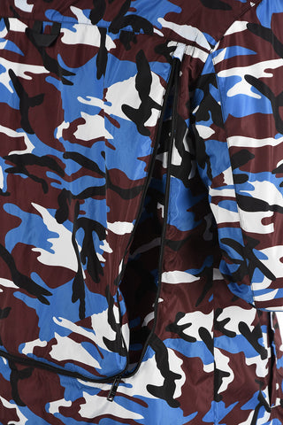 Camouflage PIUMA Trench with Hood and Snap Button