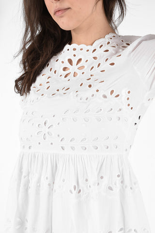 Cotton Floral Embroidered Summer Dress with Petticoat