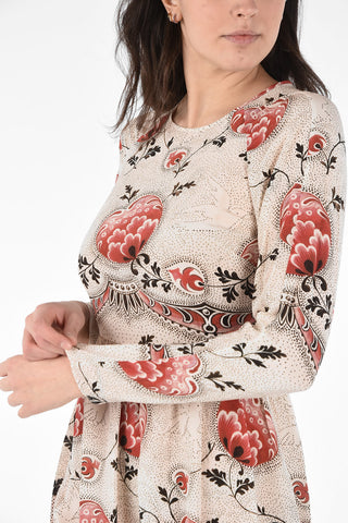 Printed Silk Long Sleeve Dress