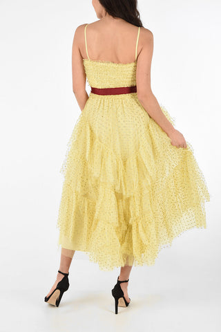 Tulle Flounced Dress with Jewel Details