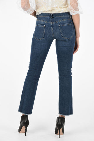High Waist Slim Fit Jeans with Floral Trimmings