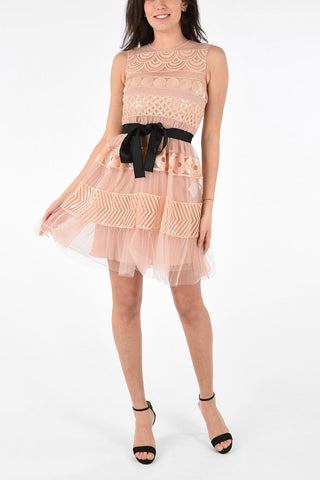 Mini Dress in Pailettes con Sottoveste 