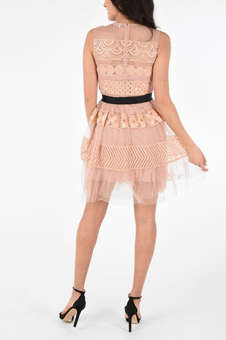 Mini Dress in Pailettes con Sottoveste 