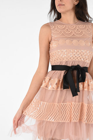 Mini Dress in Pailettes con Sottoveste 