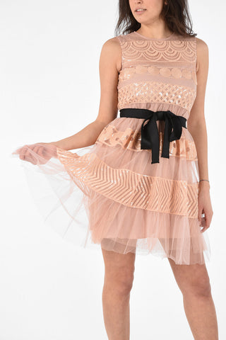 Mini Dress in Pailettes con Sottoveste 