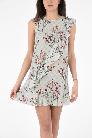 Vestito Shift in Seta con Stampa Floreale 