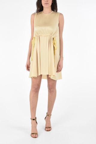 Shift Dress with Waist Drawstring 