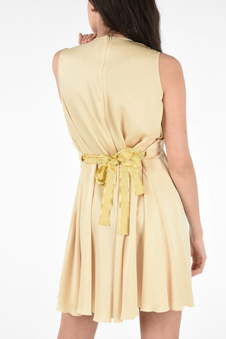 Shift Dress with Waist Drawstring 