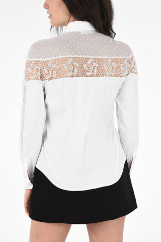 Spread Collar Shirt with Lace Trimmings