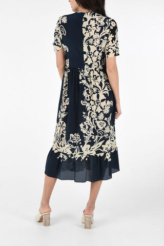 Silk Floral Print Dress