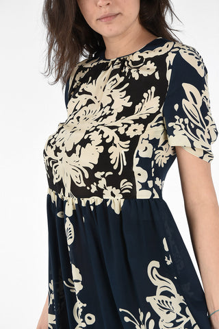 Silk Floral Print Dress