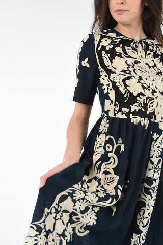 Silk Floral Print Dress