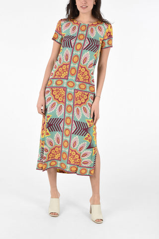 Floral Silk Short Sleeve RONCOLO Caftan