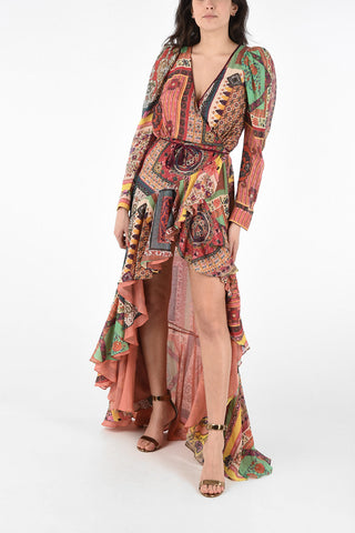 Cotton and Silk Draped Dress