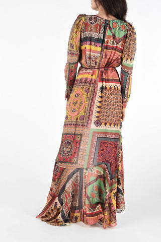 Cotton and Silk Draped Dress