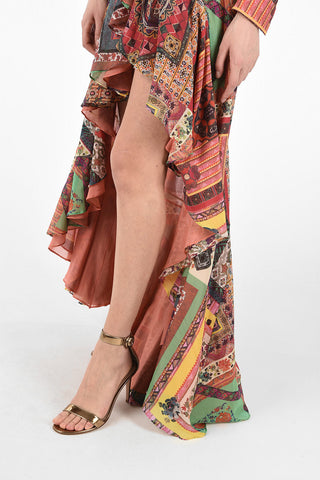 Cotton and Silk Draped Dress
