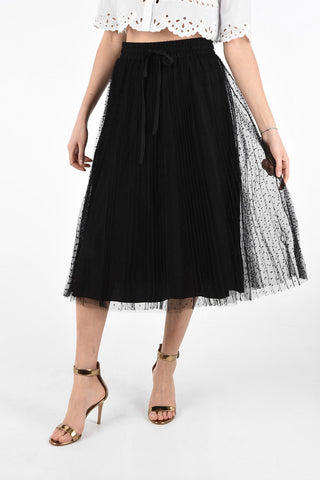 Tulle Polka Dot Accordion Skirt with Drawstring Closure