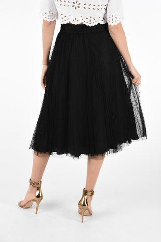 Tulle Polka Dot Accordion Skirt with Drawstring Closure