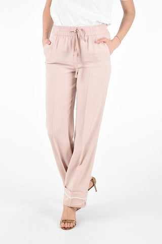 Wide Leg Single Pleat Joggers with Drawstring Closure