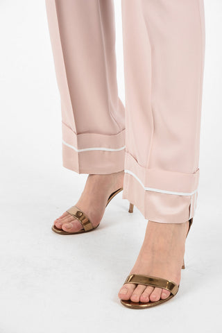 Wide Leg Single Pleat Joggers with Drawstring Closure