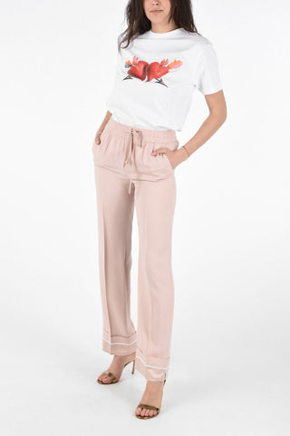 Wide Leg Single Pleat Joggers with Drawstring Closure
