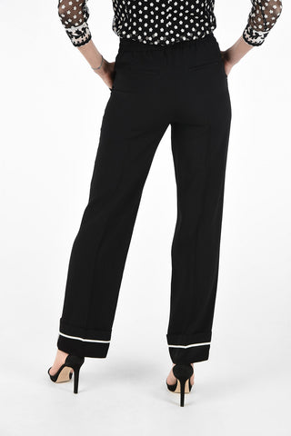 Wide Leg Single Pleat Joggers with Drawstring Closure