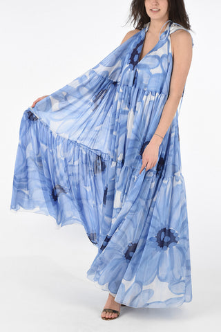 Vestito Halterneck Floreale a Balze 