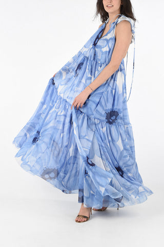 Vestito Halterneck Floreale a Balze 