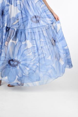 Vestito Halterneck Floreale a Balze 