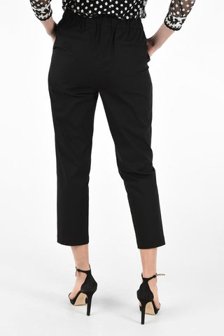 Stretch Cotton Flush Pocket Pants with Elastic Waist Band 