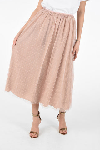 Tulle Polka Dot Skirt with Elastic Waist Band
