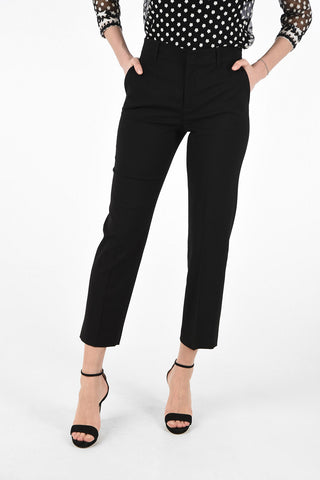 Blend Virgin Wool Straight Fit Pants with Hidden Closure