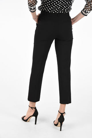 Blend Virgin Wool Straight Fit Pants with Hidden Closure