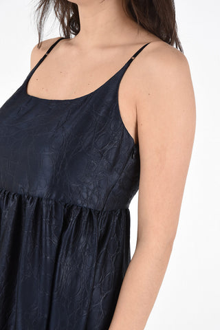 Satin Maxi BRIANNA Flouced Dress with Flush Pockets 