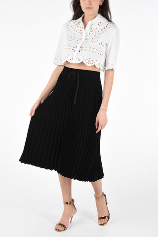 Accordion Skirt with Waist Drawstring Closure