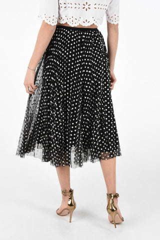 Tulle Flared Skirt with Floral Embroidery