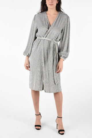 Sequined AUDREY Wrap Dress with Belt