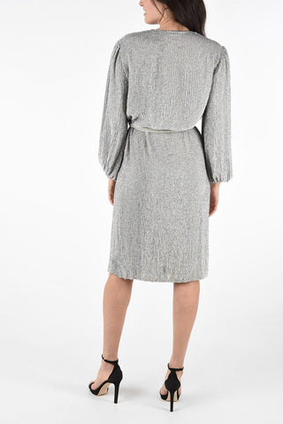 Sequined AUDREY Wrap Dress with Belt