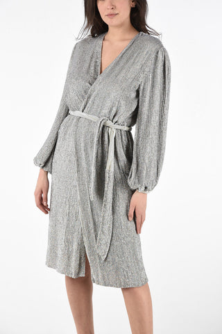 Sequined AUDREY Wrap Dress with Belt