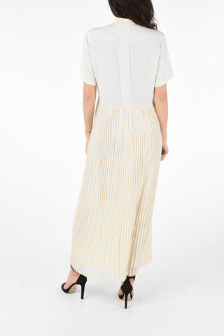 Floor Accordion Dress with Flush Pockets 
