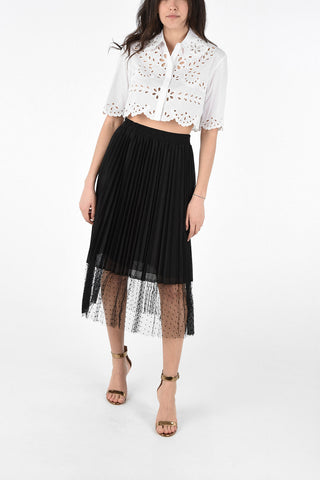 Camicia Crop in Cotone Ricamato 