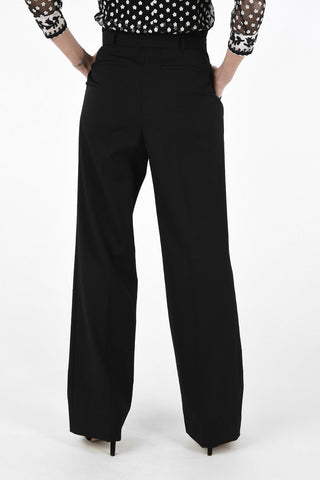 Pantaloni Palazzo a Vita Alta con Doppia Pince e Cintura 