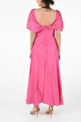 Sleeveless Draped Dress with Front Slit