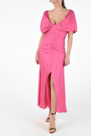 Sleeveless Draped Dress with Front Slit